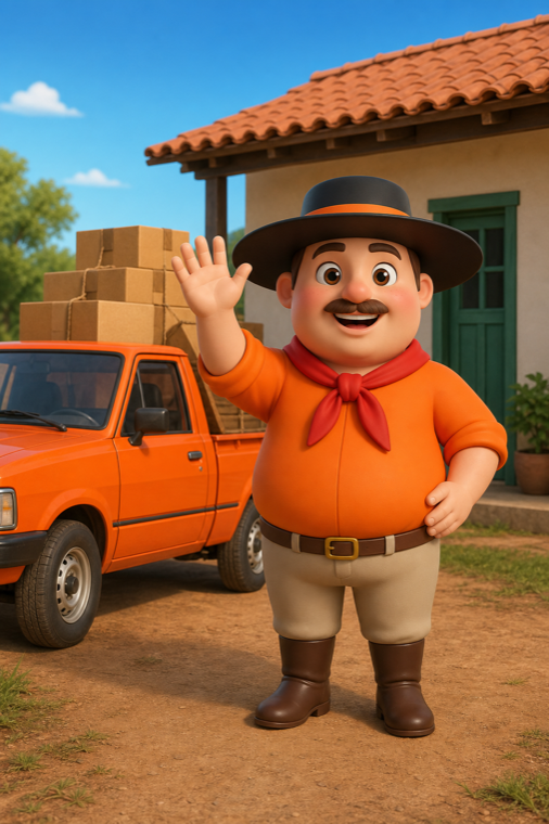 Seu Chico chegando com a Pampa